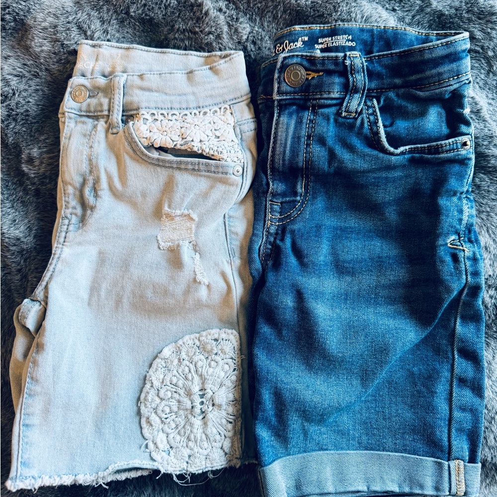 Girls Size 7 Denim Shorts Lot Cat & Jack Jordache Summer